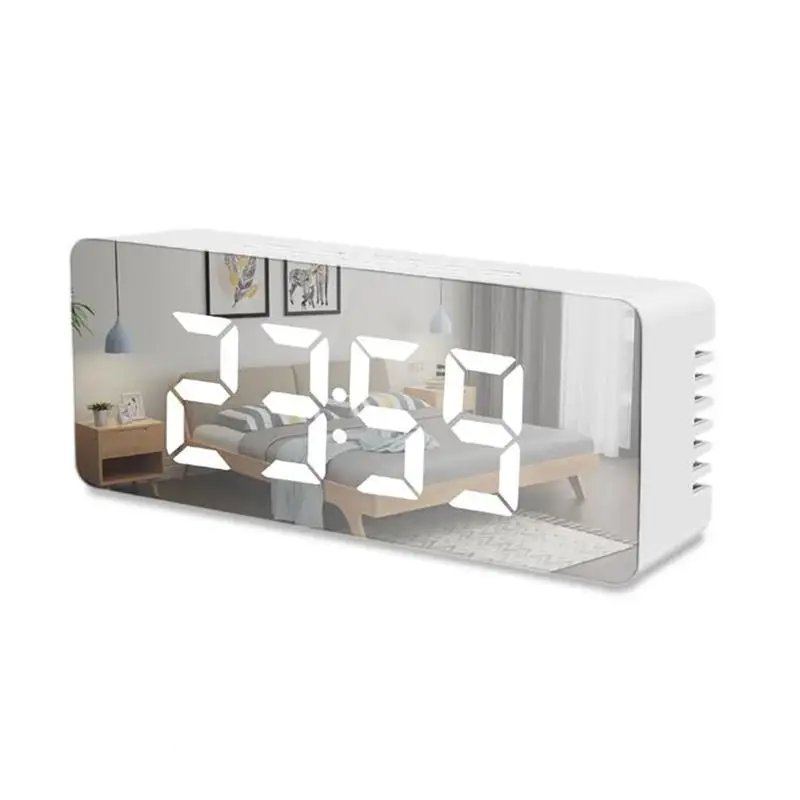 Ceas deșteptător electronic, termometru, oglindă, lampă LED