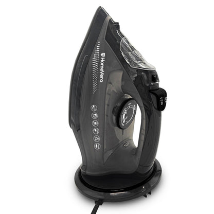 HomeVero Fier de călcat cu aburi 2400W, fără fir, cu talpă ceramică