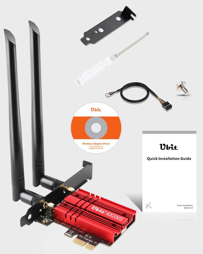 Adaptor de retea wireless si bluetooth PCI-E Ubit AX200s