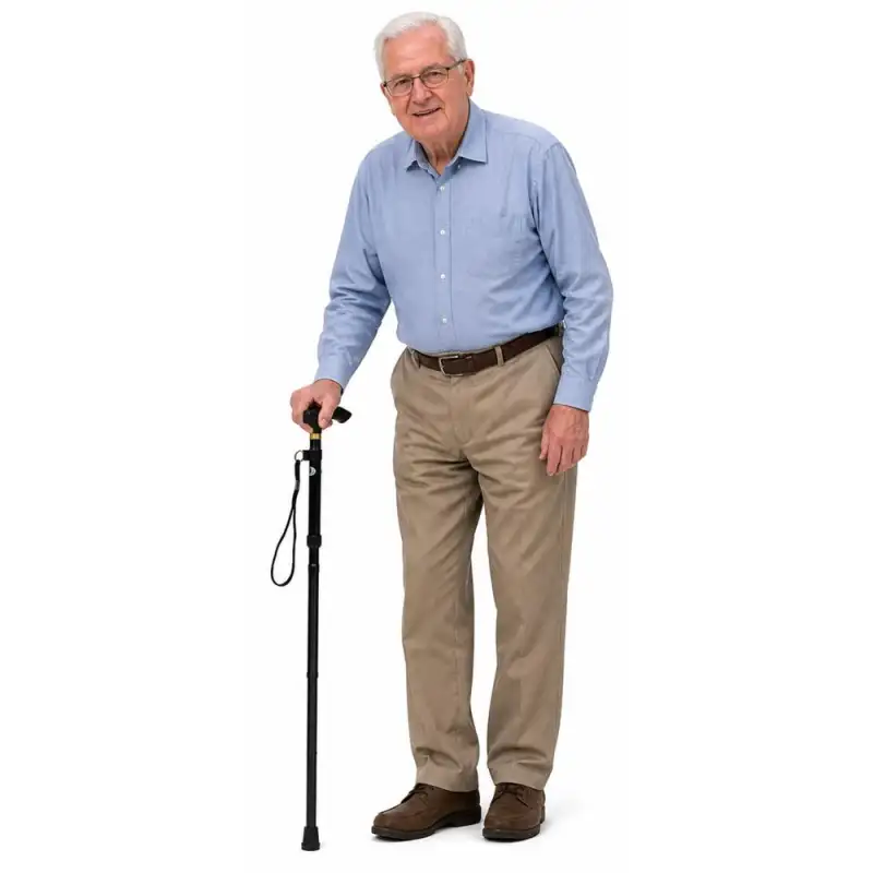Baston telescopic din aluminiu reglabil pentru seniori Negru 85 95cm