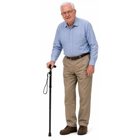 Baston telescopic din aluminiu reglabil pentru seniori Negru 85 95cm