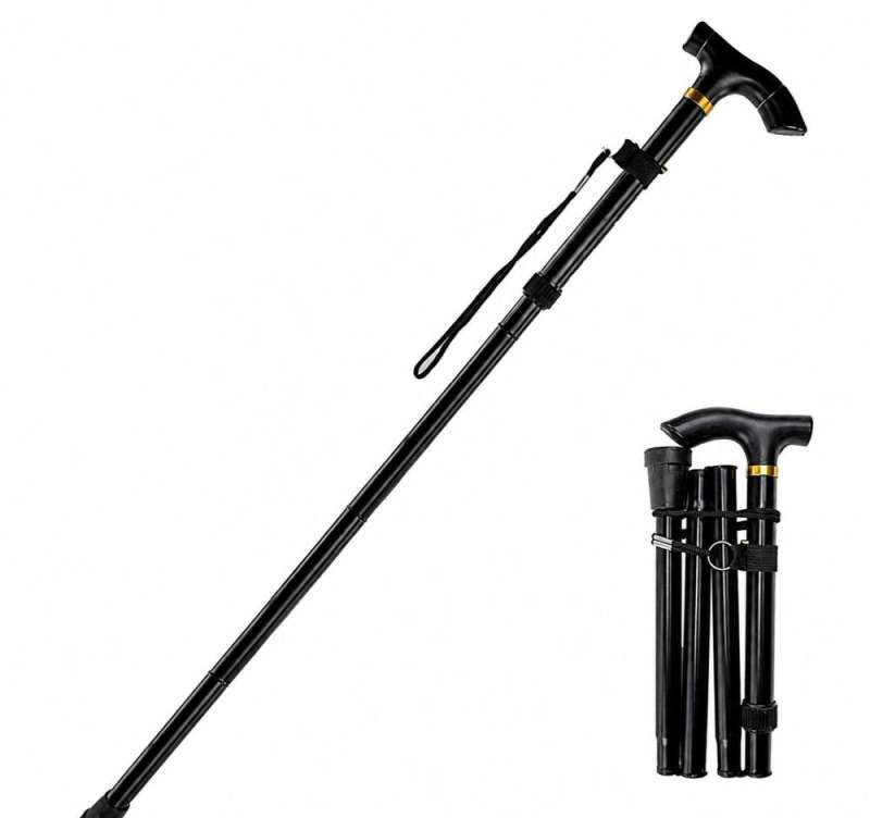 Baston telescopic din aluminiu reglabil pentru seniori Negru 85 95cm
