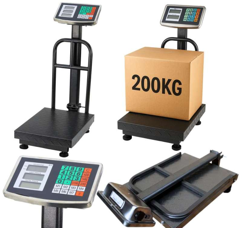 Balanță electronică LCD, platformă industrială, cu precizie de până la 20g, capacitate de 200kg