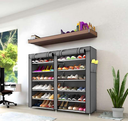 Garderobă din material textil suport pentru încălțăminte haine dulabe pliabile XXL