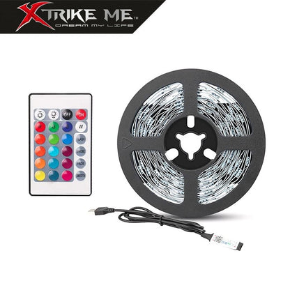 Banda LED RGB USB 3M XTrike Me HT-6053 N3, Telecomanda Inclusa, Iluminare Ambientala pentru Gaming si TV